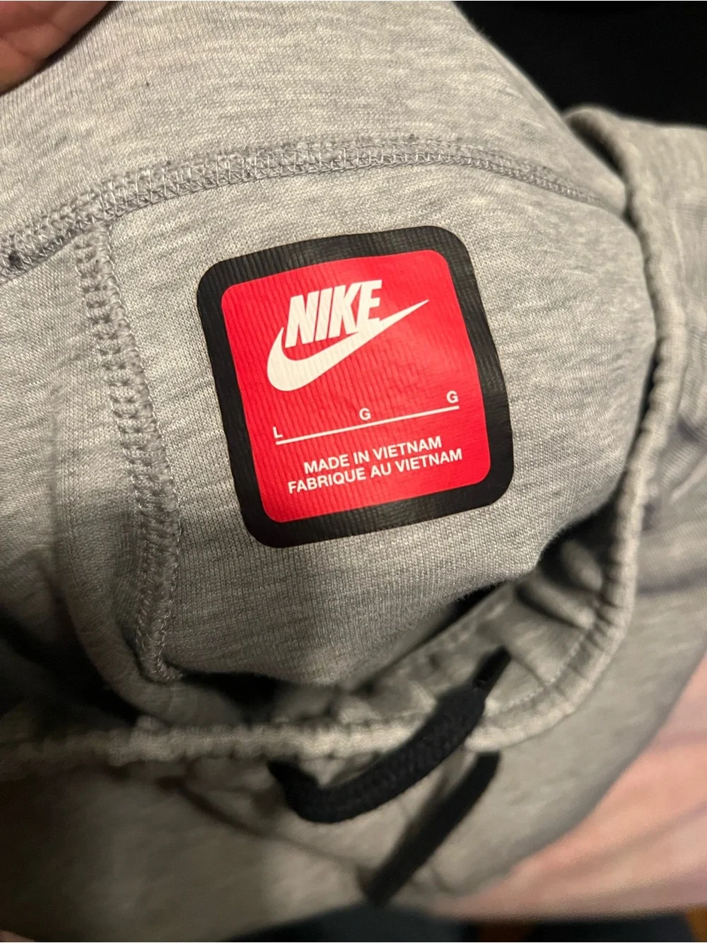 Nike Light Gray Full-Zip Hooded Jacket with Black Accents